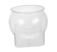 WEKAMOS Unbreakable Plastic Fish Bowl for Desk Clear Aquarium Terrarium Container with Lotus Planter Design Heavy Duty Desktop Fish Tank for Hydroponic Plants Home Office Party Centerpiece