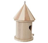 WEKAMOS Unfinished Paintable Wooden Bird House DIY Kit for Outdoor Garden Weather Resistant Wood Bird Box with Heart Shaped Entrance Safe Nesting Shelter and Decorative Home