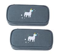 WEKAMOS Unicorn Large Capacity Pencil Case Set 2pcs Oxford Fabric Cute Cartoon Zipper Pen Pouch for Boys and Girls School Stationery