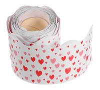 WEKAMOS Valentine's Day Heart Border Sticker 10M Roll for Bulletin Board and Classroom Decorations, Wave Edge Trim for Teacher Desk Decor and Valentine’S Day Bulletin Board Trim