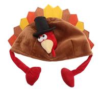 WEKAMOS Velvet Turkey Headdress for Adults Plush Thanksgiving Role Play Hat for Holiday Costume Comfortable Fit Turkey Headband for Halloween Party Favors and Festive Celebration Supplies