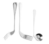 WEKAMOS Weighted Cutlery for Elderly Angled Spoon and Fork Hands Aid Adaptive Utensils for Disabled