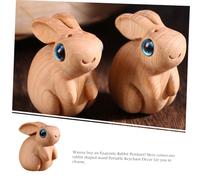 WEKAMOS Wood Rabbit Pendant Keychain DIY Craft Charm for Car Bag Phone Hanging Decor Unique Bunny Shaped Ornament Gift Accessory with Easy Design
