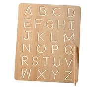 WEKAMOS Wooden Alphabet Writing Practice Board for Educational Letter Tracing Montessori Learning Plaything for Preschoolers Beechwood Design Skill Development Gift