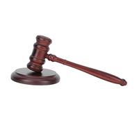WEKAMOS Wooden Auction Hammer with Base Solid Gavel for Judge Costume Courtroom Plaything Portable and Practical Mallet for Auction and Role Play