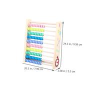 WEKAMOS Wooden Educational Abacus Frame with Colorful Numbers and Drawing Board for Multi-functional Math Learning Tool to Enhance Color Recognition Counting Skills and Creativity