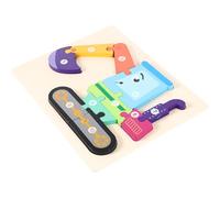 WEKAMOS Wooden Excavator Puzzle for Educational Colorful Cartoon Cognition Puzzle Portable Early Learning for