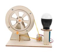 WEKAMOS Wooden Hand Cranking Generator Stem Science Experiment for Educational DIY Kit with Wood Material and Light Bulb Power Generation Boys Random Color