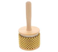 WEKAMOS Wooden Handle Cabasa Percussion Shaker with Metal Beads Latin Hand Percussion Instrument for Jazz World Music and Band Performances Exotic Tone Enhancer for Adults