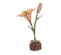 WEKAMOS Wooden Lily Puzzle Flower Arrangement DIY Craft Kit for Adults Realistic Wooden Bloom Building Blocks Interactive Jigsaw for Home Decor and Birthday Valentine Thanksgiving