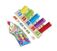 WEKAMOS Wooden Math Puzzle Educational for Math Building Blocks with Color Recognition Fine Motor Skill Development Montessori-inspired Learning Kit for Preschoolers