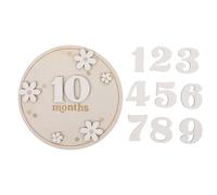WEKAMOS Wooden Monthly Cards Lightweight Photo Markers for Newborn Growth Tracking Shower with White Daisy Design