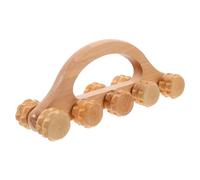 WEKAMOS Wooden Muscle Roller Massager Handheld Manual Therapy Tool for Neck Back Arms Legs Compact Design for Deep Tissue Relaxation and Yoga Stretching