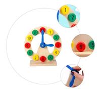 WEKAMOS Wooden Number Clock Educational Teaching Tool for Smooth Polished Blocks Safe Material Cognitive Learning Puzzle for Preschool Development