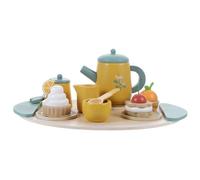 WEKAMOS Wooden Pretend Play Tea Set for Realistic Teapot and Cups Encourages Imaginative Social Interaction and Fine Motor Skills Development for Girl and Boy Role Play Tea Party