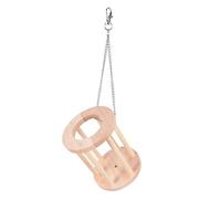 WEKAMOS Wooden Rabbit Feeder Grass Holder with Chain Removable Feeding Manger Rack for Small Pets Guinea Pigs Chinchillas Hay Storage Food Dispenser Minimizes Waste