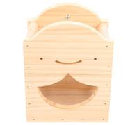 WEKAMOS Wooden Rabbit Feeder with Grass Rack, Bunny Hay Storage Holder for Small Animals, Hamster Container Feeder Suitable for Indoor and Outdoor Use