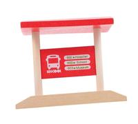 WEKAMOS Wooden Railway Station Platform Model Pretend Train Station Platform Accessory Realistic Red Wooden Train Track Scene Educational Play Easy to Install and Collectible Decor