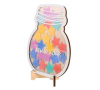 WEKAMOS Wooden Reward Jar for DIY Star Reward Chart for Management Tool for Home Classroom Engaging Learning Decorative Accessory