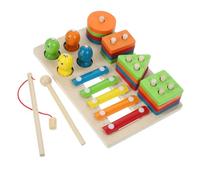 WEKAMOS Wooden Shape Sorting with Fishing Game for Bright Educational Puzzle Enhancing Problem-solving Critical Thinking and Interaction