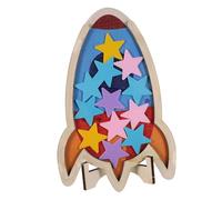 WEKAMOS Wooden Star Reward Jar for Behavior Management Classroom Tool DIY Fillable Jar for Interactive Learning and Creativity Classroom Incentive System for Boys