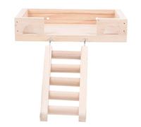 WEKAMOS Wooden Two-tier Hamster Play Platform with Ladder Small Size Pet Hamster Standing Board for Small Animals Cage Accessories