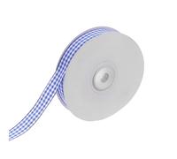 WEKAMOS Yards Gingham Fabric Ribbon Polyester Decorative Ribbon for DIY Crafts Bow Making Wrapping Party Decor and Bouquet Accessories in Royal Blue
