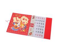 WEKAMOS Year of Horse Lunar Calendar Wall Hanging Decor with Gold Foil Lucky Character Chinese Year Desk Calendar for Home Office Restaurant Monthly Planner with Zodiac Pattern and Feng