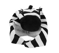 WEKAMOS Zebra Hat Halloween Decor Photo Props for Photo Booth Picture Props Party Headgear Animal Hat Velvet Black