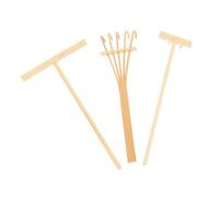 WEKAMOS Zen Garden Sand Rakes Small Sand Tray Push Tools with Bent Rakes for Desktop Meditation Rustic Garden Decor Relaxation and Stress Relief
