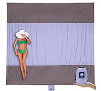 WEKAPO Beach Blanket - Sandproof Waterproof Extra Large Beach Mat | Oversized Sand-Free Lightweight Quick-Drying | Beach Vacation Essentials with Stakes & Corner Pockets (Purple, 7x7 FT)