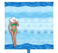 WEKAPO Beach Blanket Waterproof Sandproof Oversized Extra Large Sand Free Beach Mat with Stakes, Storage Bag - Essentials for Outdoor Beach, Picnic (Bohemian Starfish, 11 X 9 FT (1~10 Person))