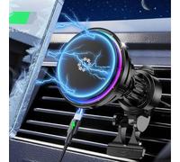 WEKEFON for 15W Magsafe Car Mount Charger, Magnetic Car Charger with Phone Cooling Fan,Stronger Suction Wireless iPhone Car Charger on Air Vent,for iPhone 16 15 14 13 12 Pro Max Plus,Black