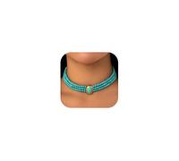 wekicici 3 Tier Boho Imitation Pearl Choker Necklace Vintage 1920s Multilayer Choker Pendant Necklace Multi-strand Faux Pearl Necklace Charm Jewelry Gift for Women Gatsby Themed Party, One Size, Metal