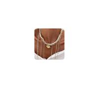 wekicici Punk Pearl Choker Necklace for Women Layered Imitation Pearl Collar Necklace Gold Silver Plated Heart Chunky Chain Necklace Star Cross Tassel Chain Pendant Jewelry, One Size, Metal, No