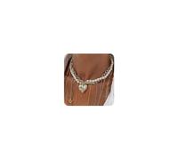 wekicici Punk Pearl Choker Necklace for Women Layered Imitation Pearl Collar Necklace Gold Silver Plated Heart Chunky Chain Necklace Star Cross Tassel Chain Pendant Jewelry, One Size, Metal, No