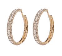Wekicici Rhinestone Hoop Earrings Large Hoop Earrings with Rhinestone Crystal Hoop Earrings Earrings on Party or Daily Wear for Women, Rhinestone Crystal