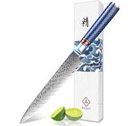 WeKit Chef Knife Damascus Chefs Knife Japanese VG10 Kitchen Knife Sharpest 67-Layer High Carbon Stainless Steel Knife(6 inch Blue)