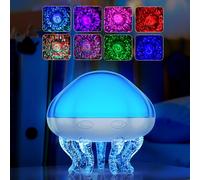 Wekity 2-in-1 Ocean Wave & Jellyfish Projector Light with Remote Control, Timer Auto Off, 8 Color Changing Night Light for Kids, USB Powered Mood Lamp for Bedroom, Christmas Birthday Gift (Jellyfish)