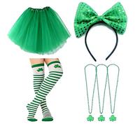 Wekity 5 PCS St. Patricks Day, St Patrick's Day Accessories with St Patrick’s Hat Irish Lucky Irish Bow Tie, St Patrick’s Day Accessories Irish Themed Costumes for Parade