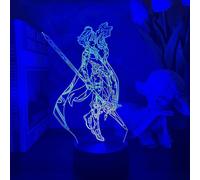 Wekity Anime Lamp Xiao Genshin Impact Figure Night Light 3d Illusion Game Light For Bedroom Decor Led Light Atmosphere Bedside Kids-touch Control