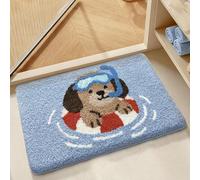 Wekity Cartoon Cute Bath Mat, Ultra Soft Bathroom Rugs with Animal Designs, Super Absorbent Shower Rug with Non-Slip TPR Backing, Machine Washable Floor Mats for Bathtub Shower Entryway 31.5" x 20"