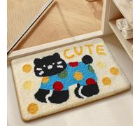 Wekity Cartoon Cute Bath Mat, Ultra Soft Bathroom Rugs with Animal Designs, Super Absorbent Shower Rug with Non-Slip TPR Backing, Machine Washable Floor Mats for Bathtub Shower Entryway 31.5" x 20"