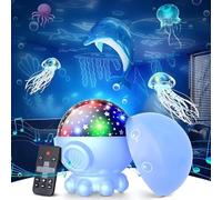 Wekity Octopus Night Light Projector -17 Light Modes Ocean Star Projector with 360° Rotation,3 Projection Films,9 Lullaby Songs, Night Lights with Remote&Timer for Birthday Holidays Gifts (Blue)