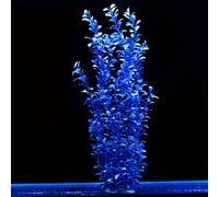 WEkiva Blue Round Leaves Aquarium Décor Plastic Plants Extra Large 22 Inches Tall