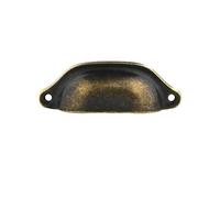 WEKIVA Cabinet Knobs,Drawer Handle,Door Knobs 10 Pack Medicine Cabinet Handle Retro Shell Tin Drawer Wardrobe Cabinet Furniture Hardware Hole Pitch 84mm Black (Color : Hole Distance 84mm Bronze)