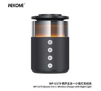 WEKOME Qisong Five-in-One Night Light Wireless Fast Charging TP-U179 Black, Suitable for Apple, Huawei, Samsung, and Xiaomi Phones