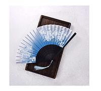 WEKONUMEX Folding Fan Hand Held Fan, Chinese Folding Fan Bamboo Silk Dance and Decoration Multicolor 8.2/15 inches(A)
