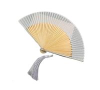 WEKONUMEX Folding Fan Hand Held Fan, Silk Folding Fan Multicolor 22x40cm With Tassel and Cover(B)