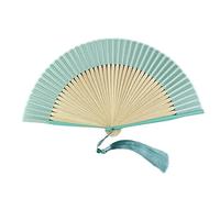 WEKONUMEX Folding Fan Hand Held Fan, Silk Folding Fan Multicolor 22x40cm With Tassel and Cover(C)